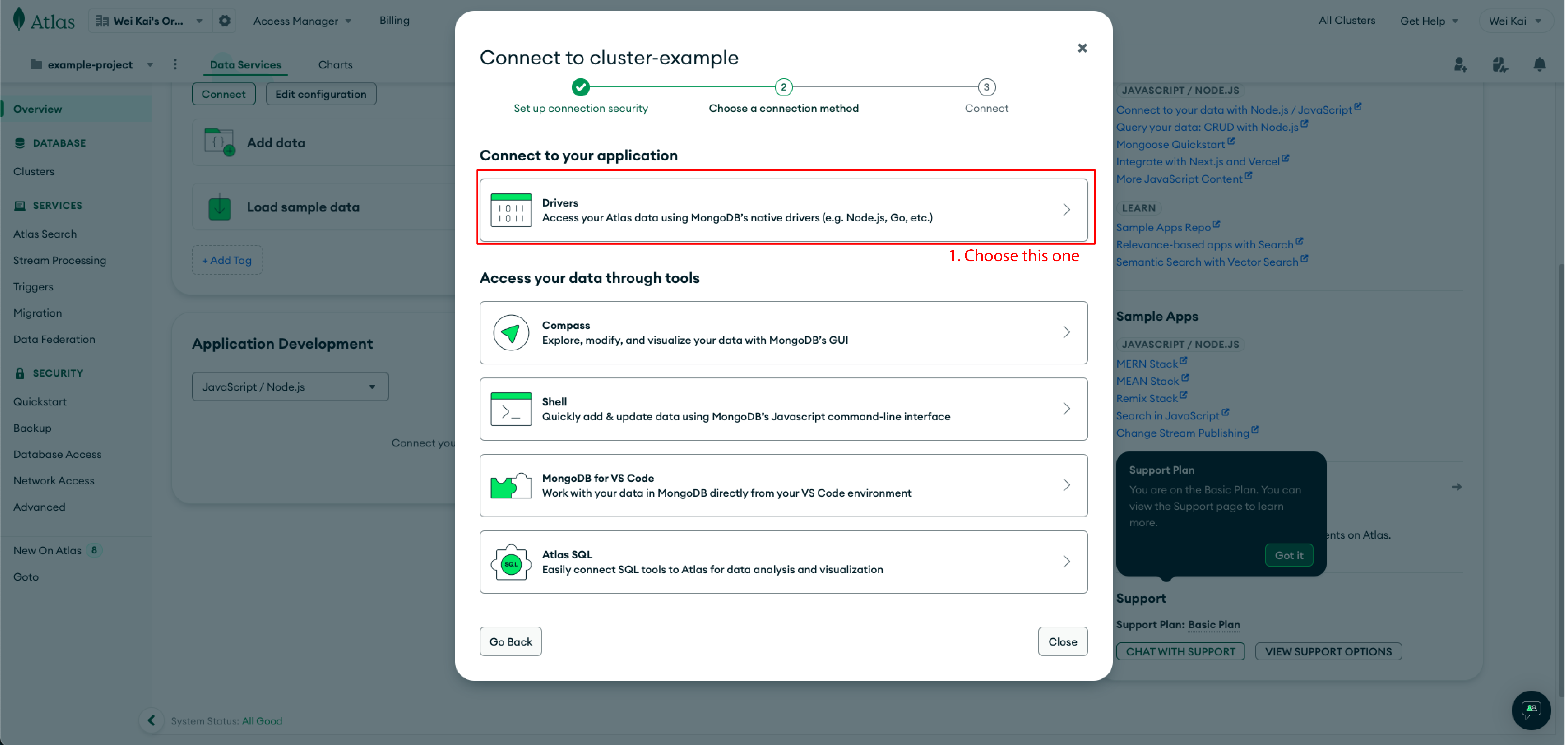 mongodb connection method